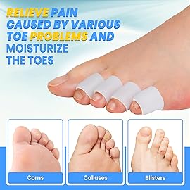 Toe Protectors Women & Men, 20 Pcs Corn Pads For Pinky Toe, Silicone Toe Protectors - Pain Relief Toe Separators For Women, Pinky Toe Protector For Bunion Blisters, Hammer Toes, Toenails Loss