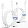 USB C to C Charger Cable 2M, 60W Braided Long Apple USB C Fast Charging Cable 6ft for iPhone 17/17 Pro/16/16 Pro Max/15 Pro/15 Pro Max, MacBook, iPad Pro 5/4th/Air/Mini/6Gen/Samsung
