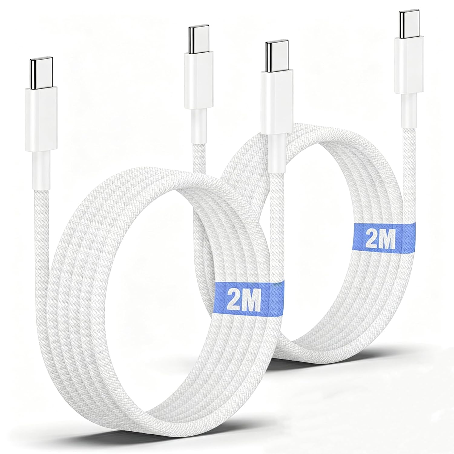 USB C to C Charger Cable 2M, 60W Braided Long Apple USB C Fast Charging Cable 6ft for iPhone 17/17 Pro/16/16 Pro Max/15 Pro/15 Pro Max, MacBook, iPad Pro 5/4th/Air/Mini/6Gen/Samsung