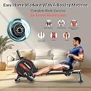 Kobo Rowing Machine for Home Gym with 3KG Flywheel, 120KG Max User Weight – Silent Magnetic Rower with LCD Display, Adjustable Resistance, Vertically Foldable Design for Full Body Workout gallery image