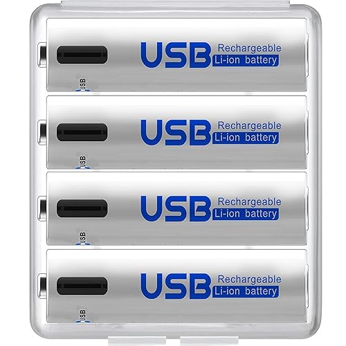 ñ������ ���ż� 4�ܥ��å� ��1000����Ѳ�ǽ 1700mAh/2550mWh 1.5V����� ������।���� ñ3�� ��® �ݸ��ϩ�դ� ���� AA TYPE-C���ť����֥��դ� (ñ3��������-4�ܥ��å�)