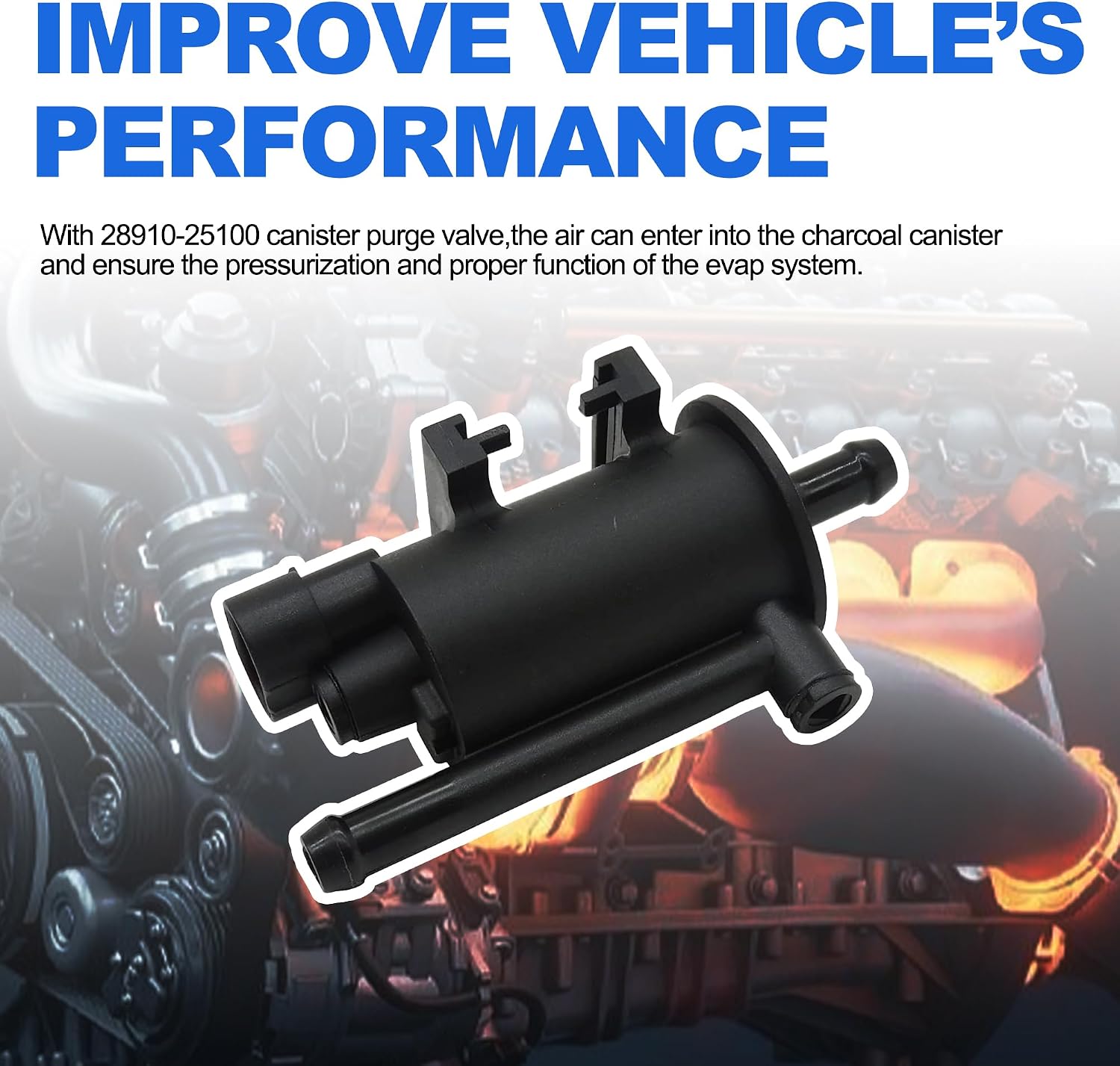 HiSport Vapor Canister Purge Solenoid 28910-25100 - Compatible with Hyundai Genesis Coupe Santa FE Sonata Tucson KIA Forte5 - replaces 911676 460096 2M1281 2283745