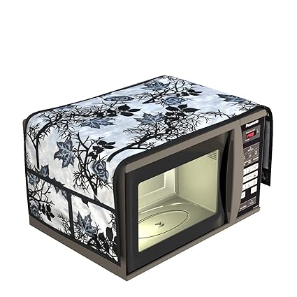 Yellow Weaves Microwave/Oven top cover 4 Utility Pocket Color (Grey)