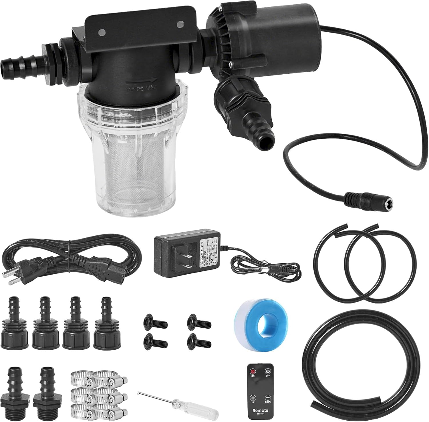 Ice Bath Water Chiller Pump Ice Bath Accessories Kit， Ice Bath Pump， Cold Plunge Kit with External Pump, Filter, Hose, Compatible 300L 500L Chiller & Inflatable Cold Plunge Tub