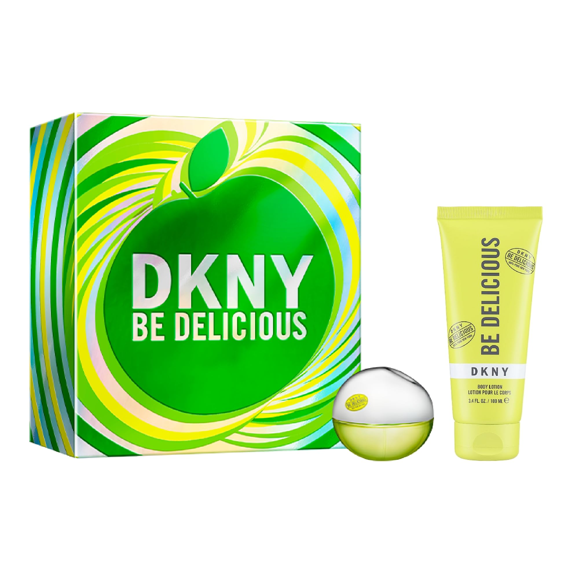 DKNY Be Delicious Damen Geschenkset - Eau de Parfum 30ml, Körperlotion 100ml - Grün-Fruchtiger Duft mit Apfel, Lang Anhaltend, Donna Karan New York