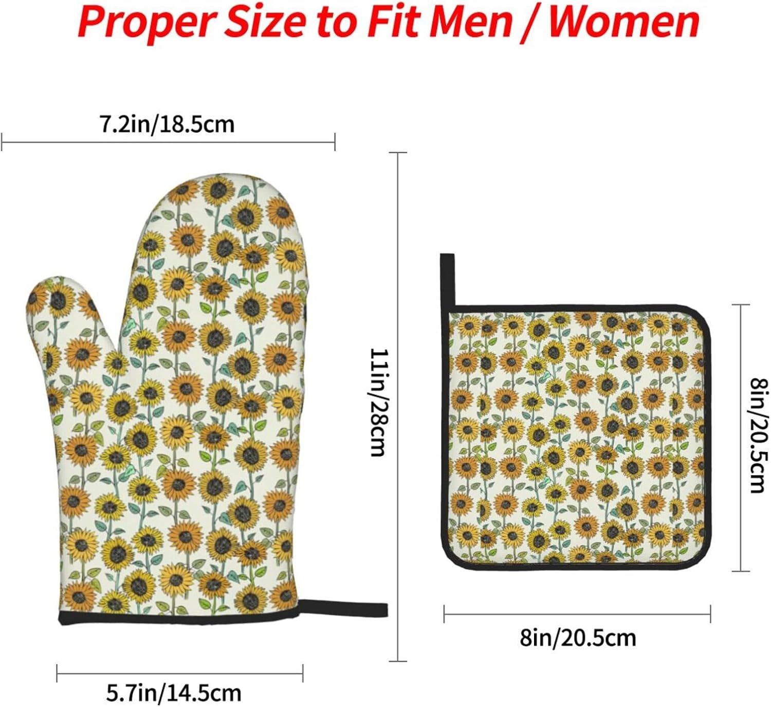 Romantic Sunflowers Kitchen baking four piece set, fit for cooking and baking, oven, microwave, and outdoor barbecue