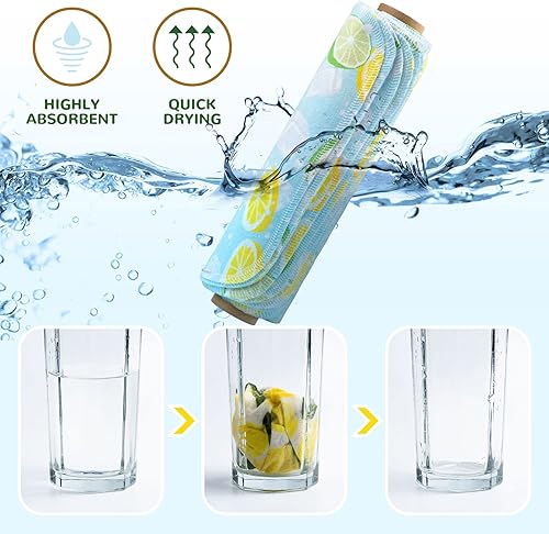 Miniatura 4 de Rollo de toallas de papel reutilizables  12 toallas de franela de algodón lavables ecológicas con rollo de cartón  Servilletas de tela lavable