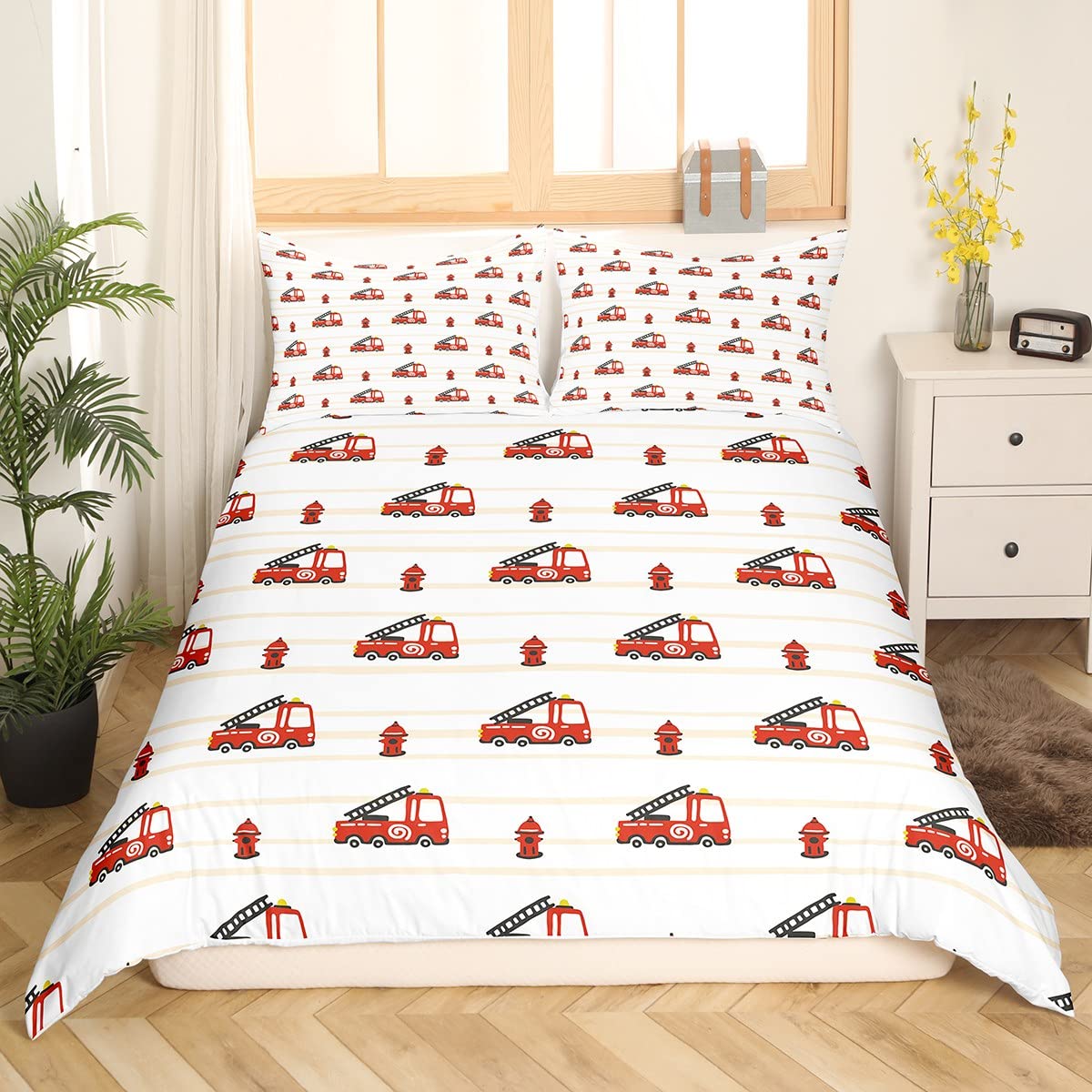 Housse de couette 135x200 cm voiture de course orange pour lit garçon