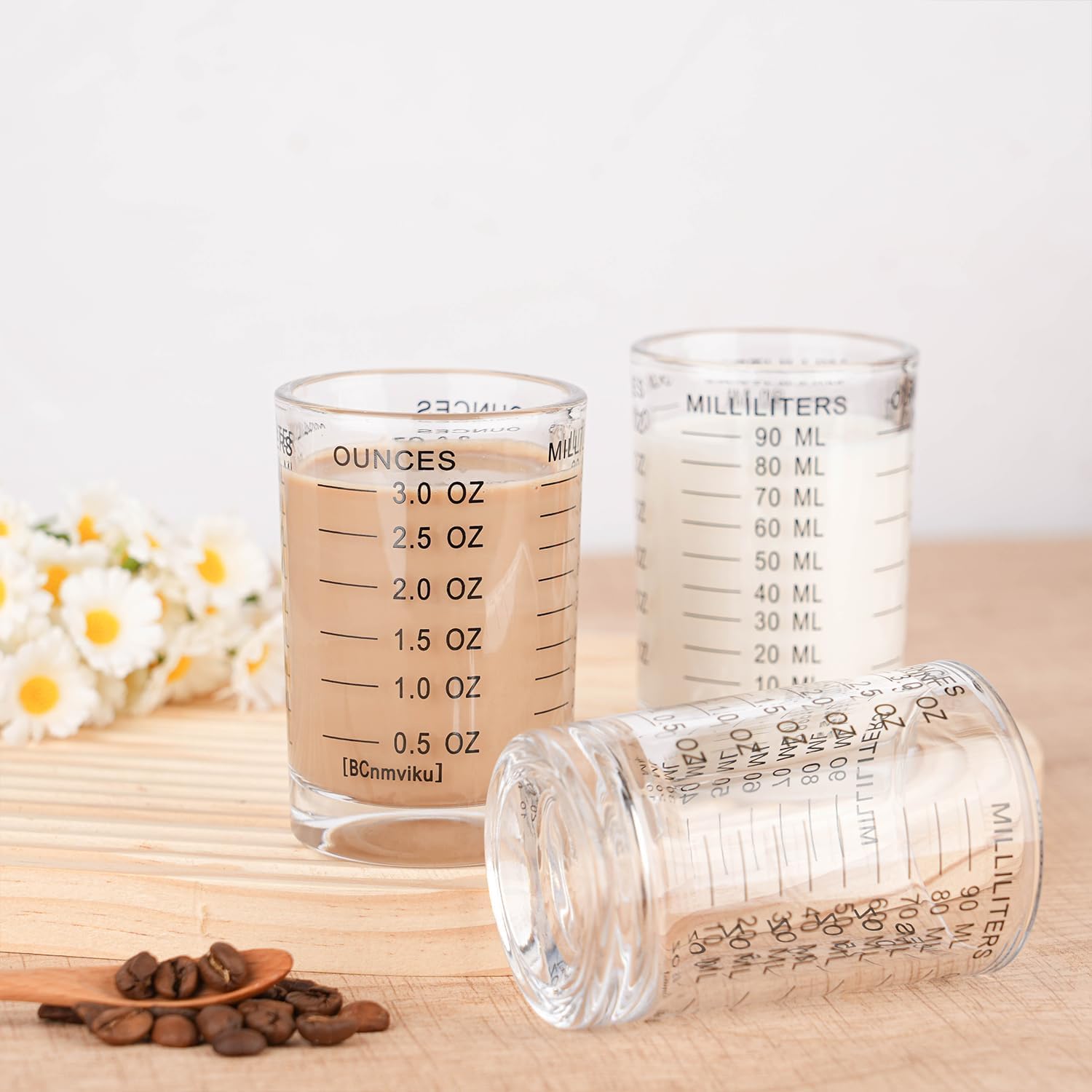 Set 2 Misurini In Vetro 90ml Con Doppia Scala: Resistenti Al Calore, Ideali Per Cocktail E Cucina