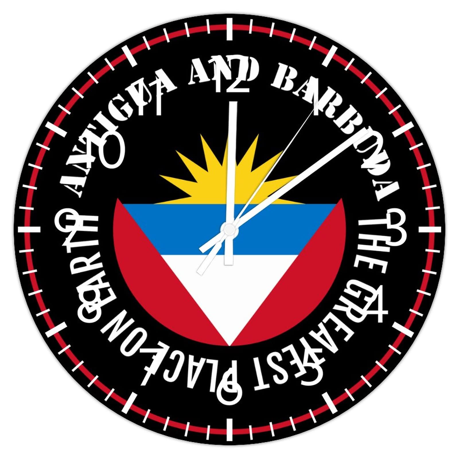 Horloge ronde en PVC Antigua-et-Barbuda : finis les murs vides à la maison