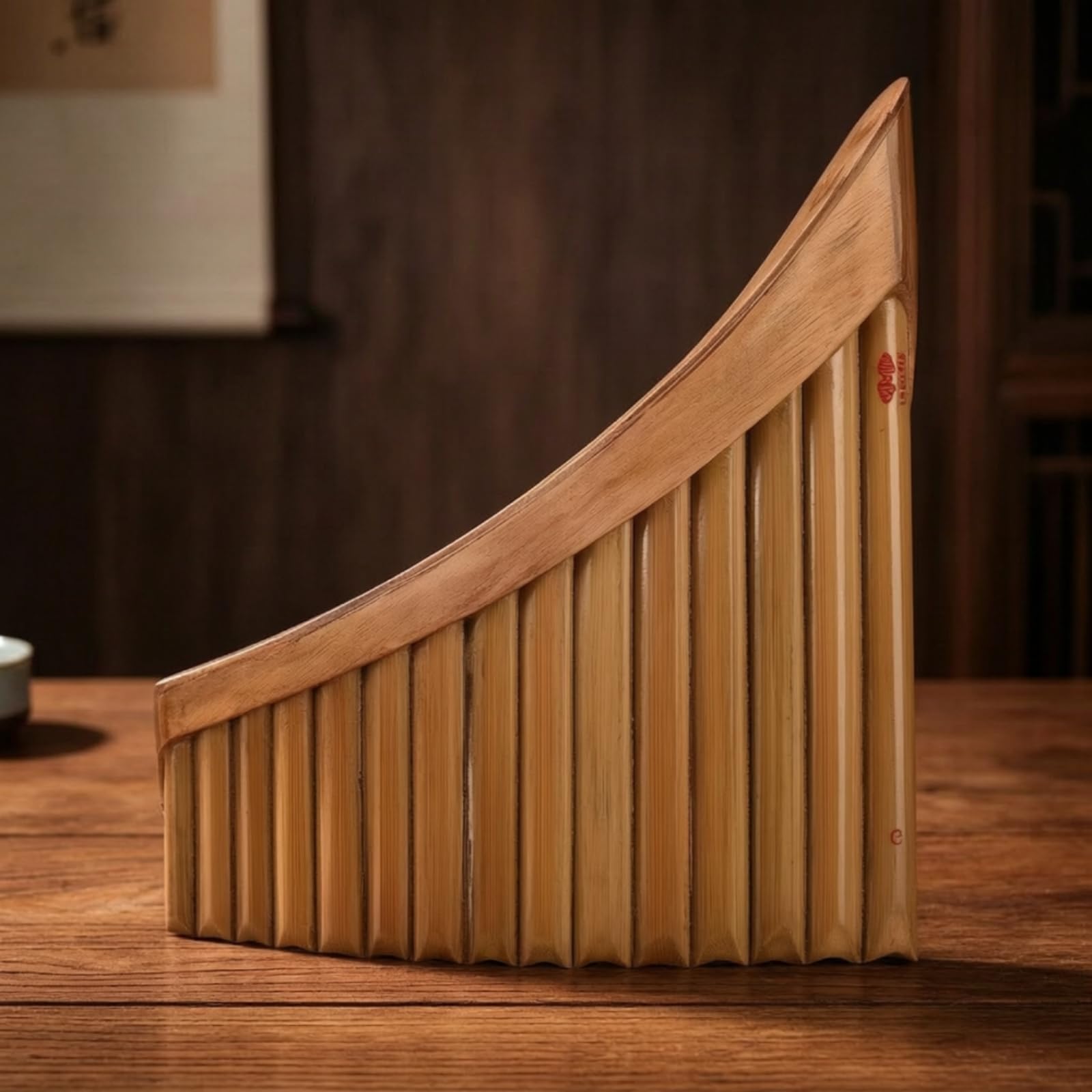 Panflöte Bambus Panpipe Rohrflöte Blasinstrument Traditionelle Röhrenanordnung mit Verstellbaren Klarer G4 Bis G6 mit Reinigungstuch Und tasche für Musikschule Zuhause Bühne