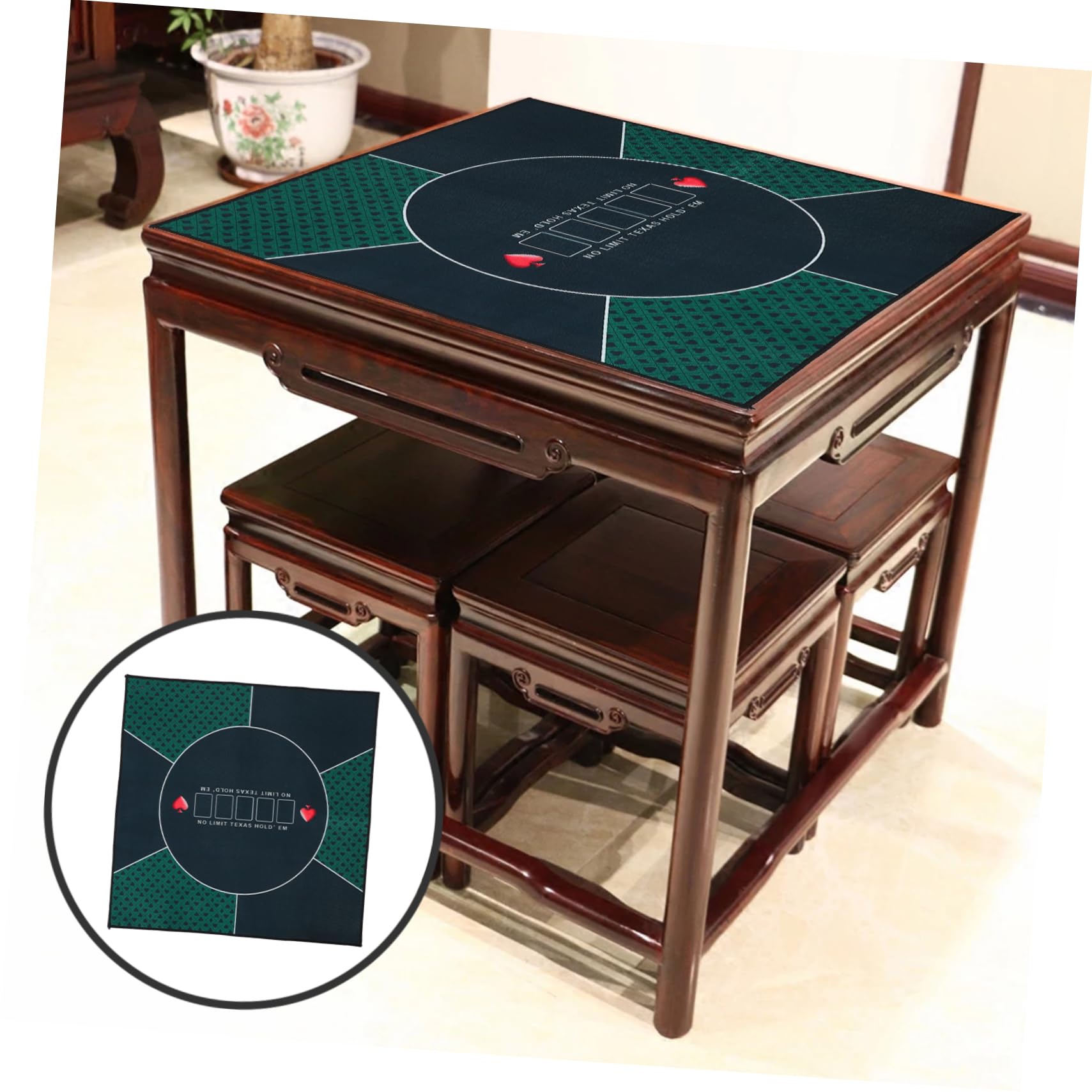 Gatuida Tappeto per Tavolo da Poker Rettangolare Design Stampato, Antiscivolo e Facile da Riporre per Giochi di Ruolo e Viaggi