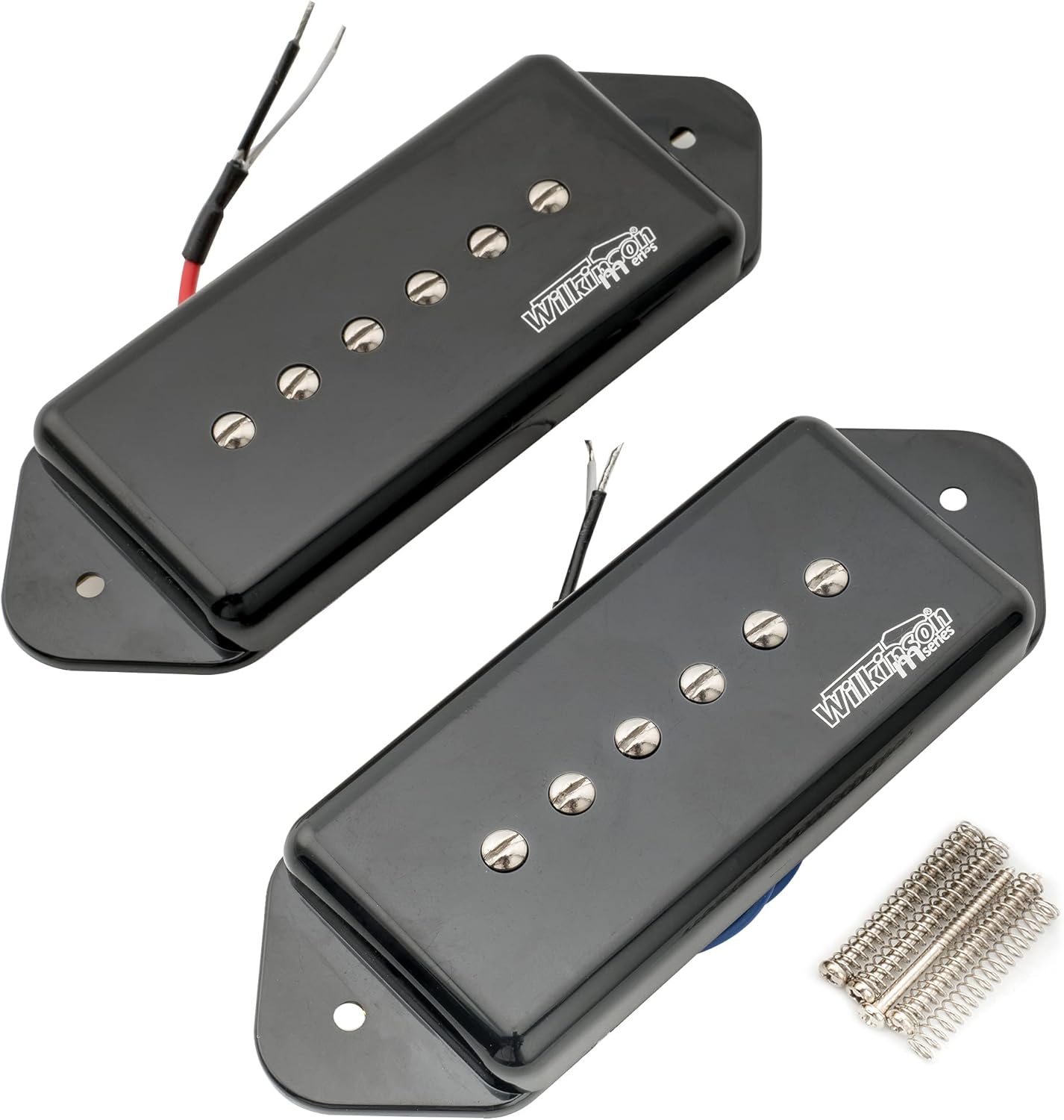 Wilkinson WO90 Low Gauss Iconic Ceramic P90 Dogear Single Coil Pickups Set for Les Paul LP SG Electric Guitar, Black