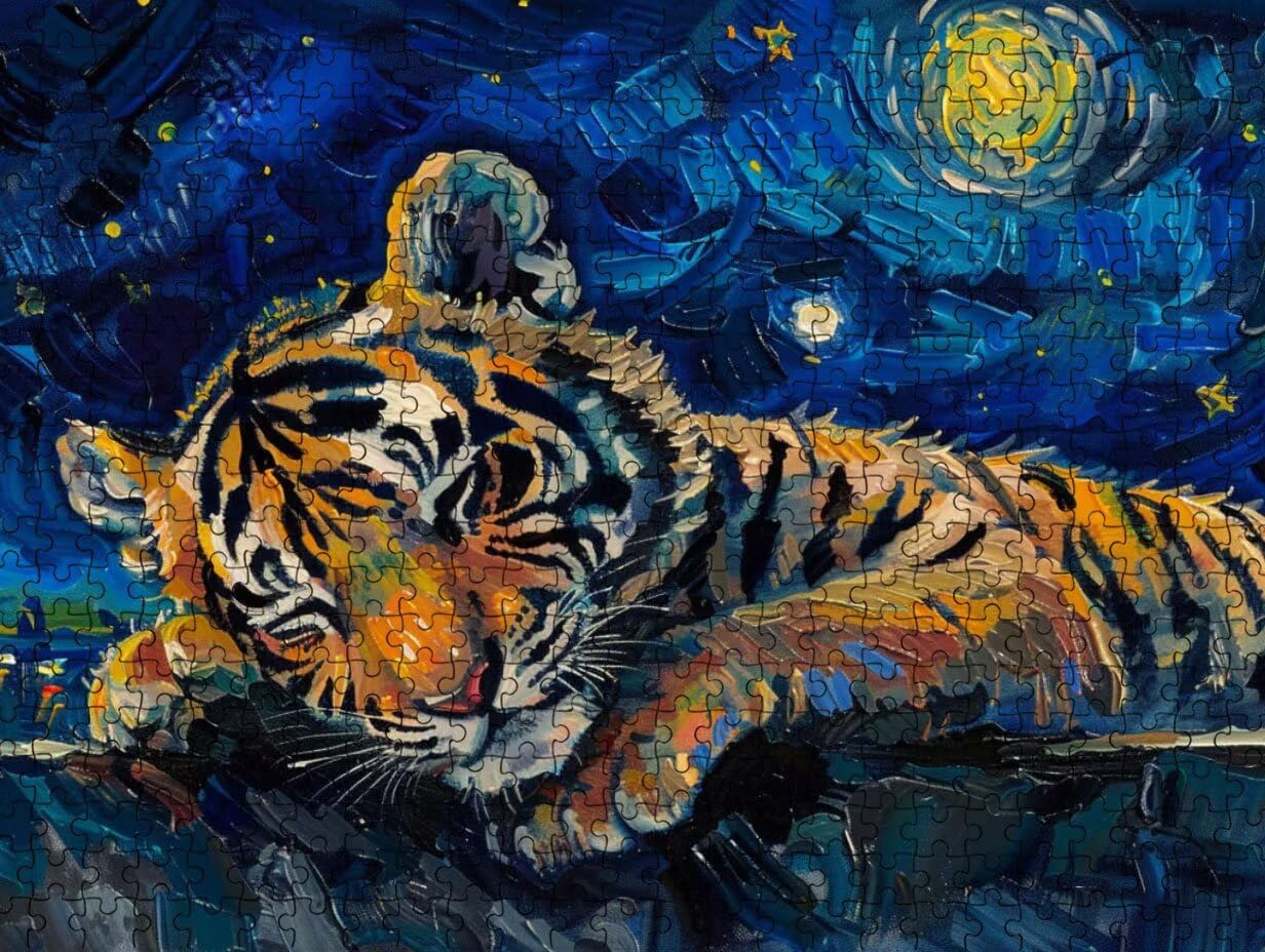 Starry Tiger, Puzzle 3000 elementów dla dorosłych, drewniana układanka