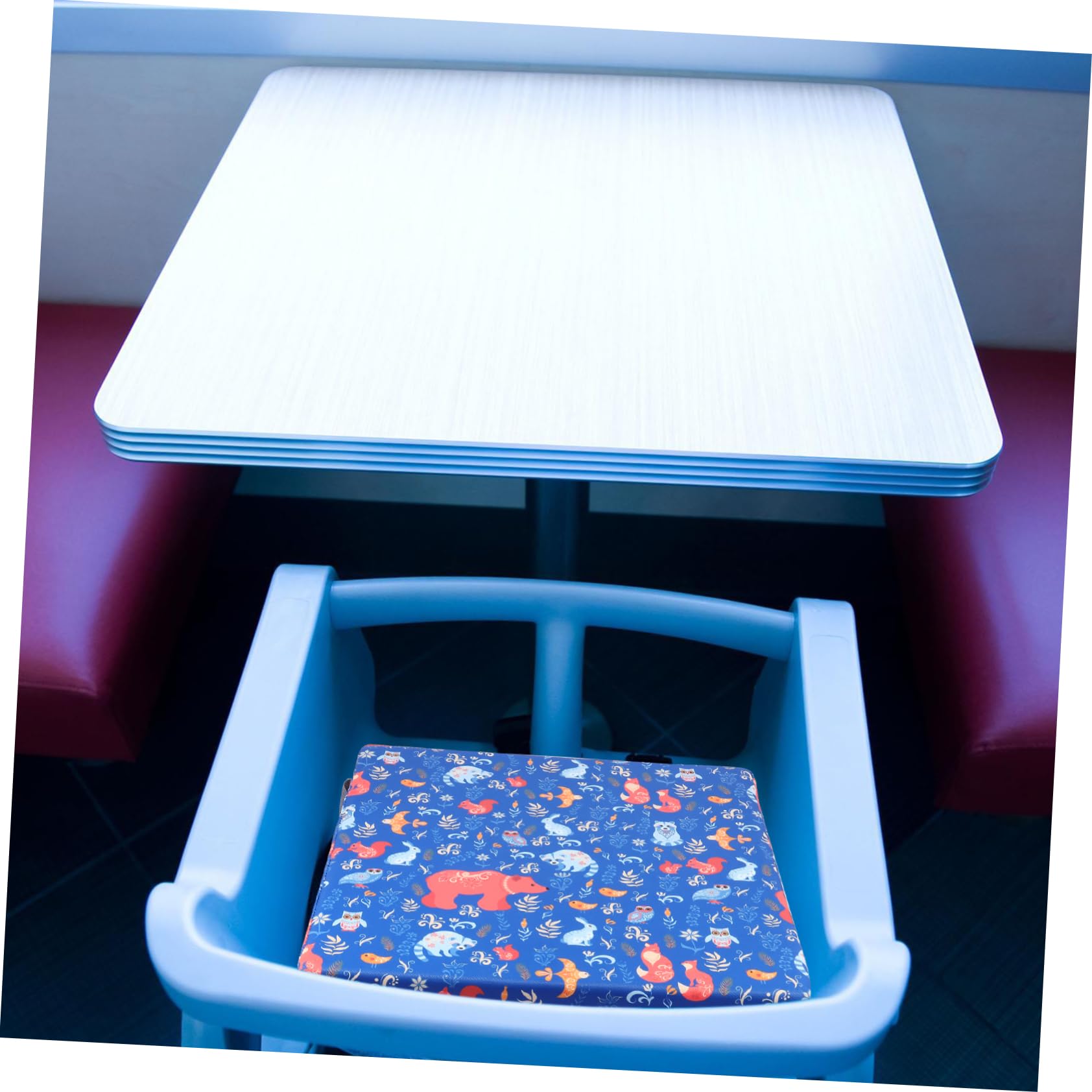 ORFOFE Cojín Elevador Infantil para Silla de Comedor Protección y Diseño Desmontable, Asiento Portátil de Poliéster y Esponja Adecuado para Niños Hora de Comer