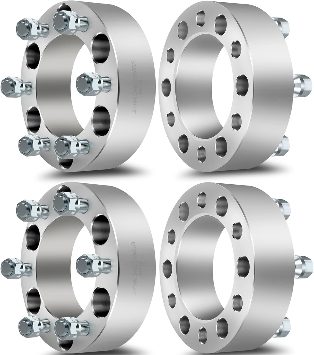 ECCPP Two Pair of 6x139.7 Wheel Spacers 2" 6 Lug 6x5.5 to 6x5.5 fit for Silverado Express for Suburban 1500 Tahoe for Yukon XL Sierra 1500 14x1.5 Studs
