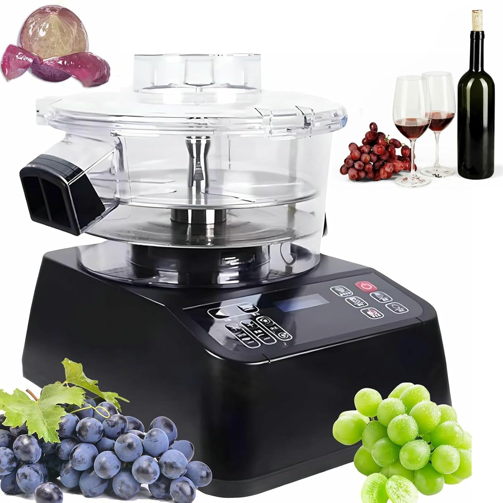 Peladora eléctrica de frutas, peladora comercial de tomate cherry de 85 W, 6 ajustes de velocidad, rotación bidireccional, diseño extraíble para una fácil limpieza