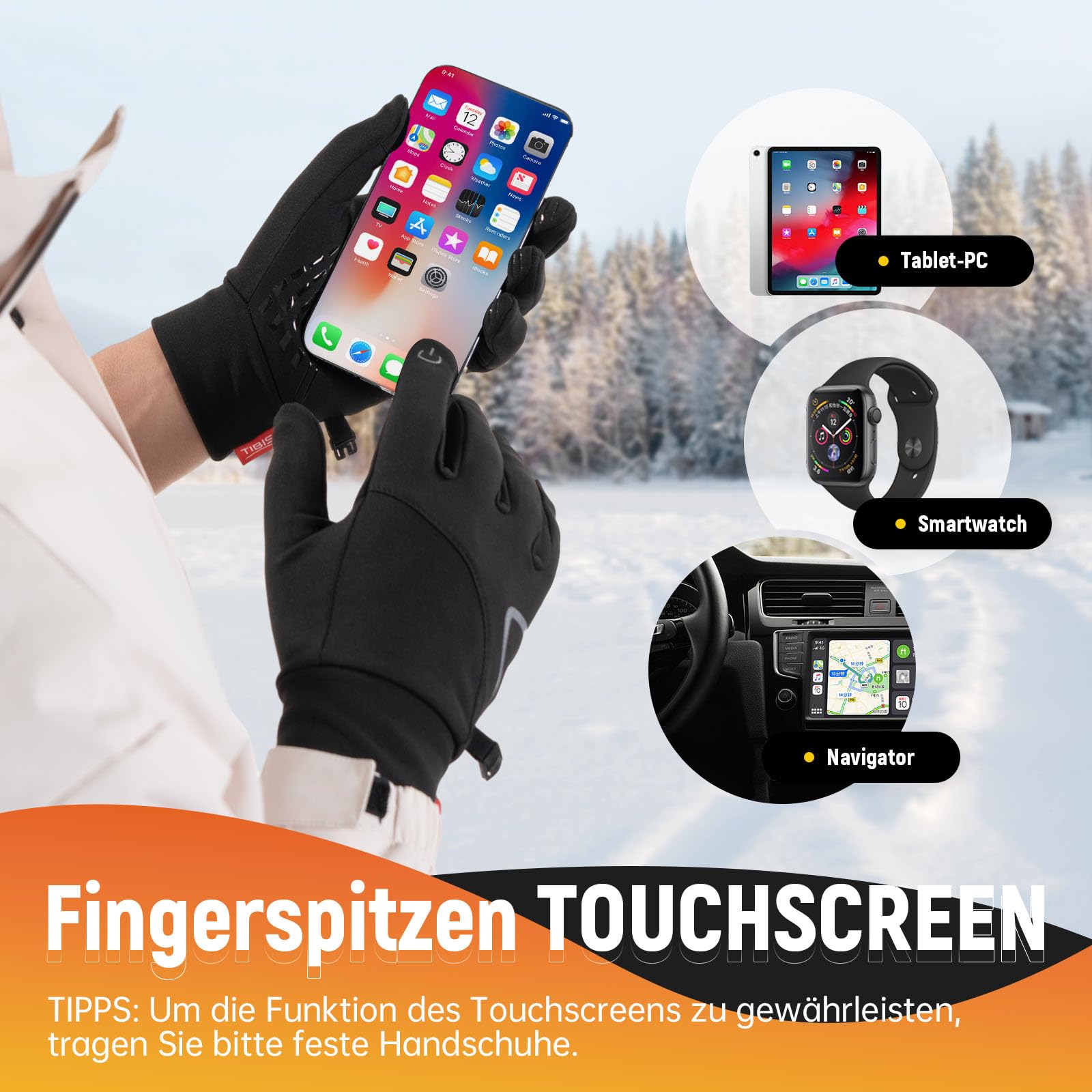 Guanti Termici Guanti Invernali Termici Touch Screen - Impermeabili, Uomo/ Donna, Per Sport E Outdoor Termometro Infrarossi