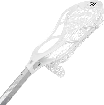 STX Lacrosse Stallion 200 Boys Complete Stick with Mesh Pocket, Defense, White