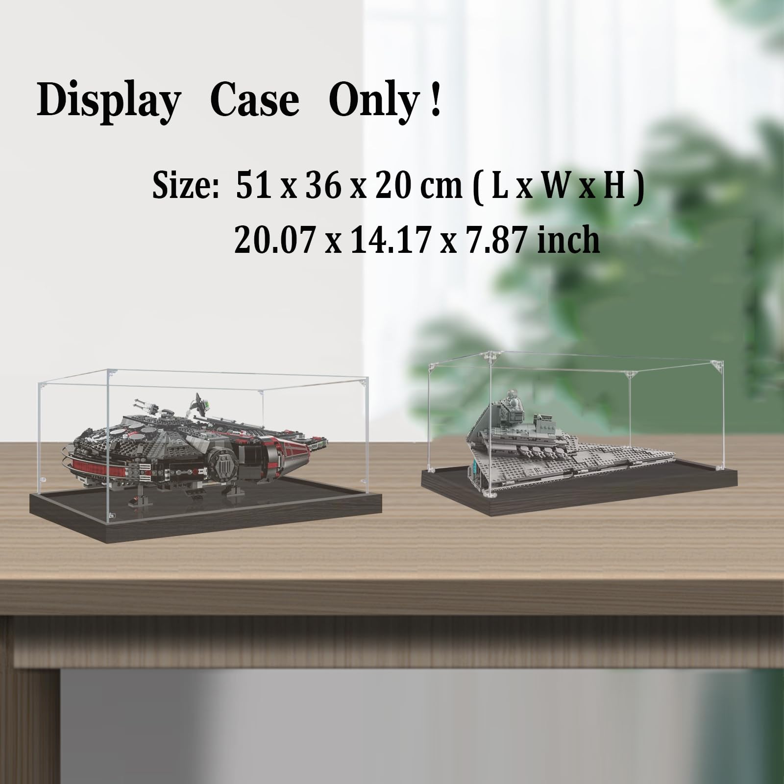 Vitrine für Lego 75394/75389 - Acryl Klar Schaukasten für [Imperialer-Sternzerstörer/Dark-Falcon] Modellbausatz - Vitrine - 51x36x20cm | 2mm