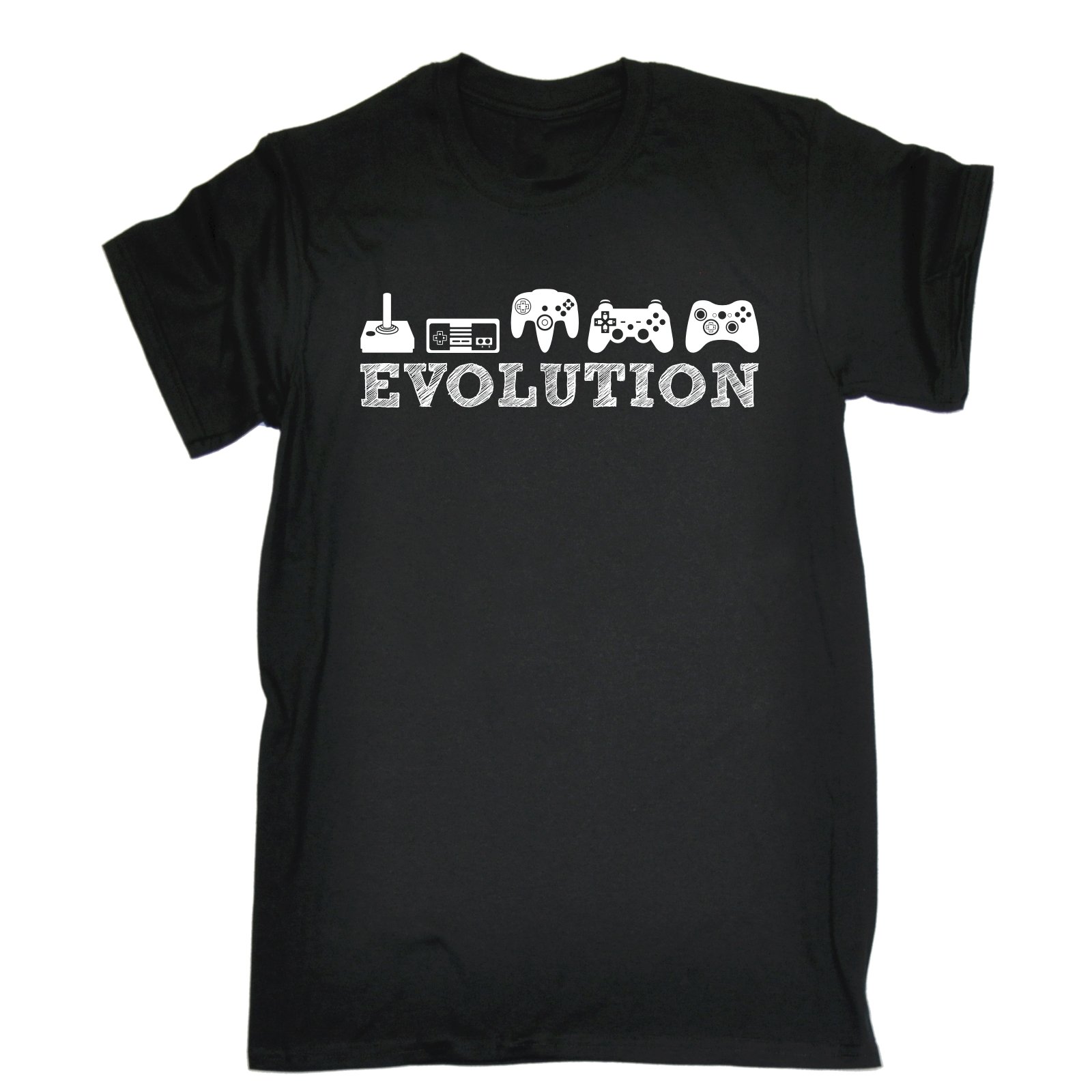 123tSlogans Men's EVOLUTION GAMING (XXL - BLACK) LOOSE FIT T-SHIRT