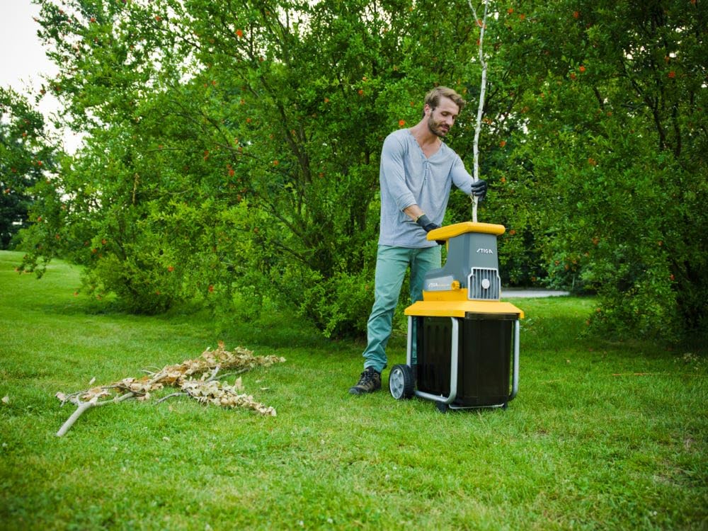STIGA Bio Silent 2500 Biotrituratore Elettrico, 2500 W, 60 L – Rullo 8 Denti, Motore Brushless – Per Giardinaggio, Rami fino a 40 mm