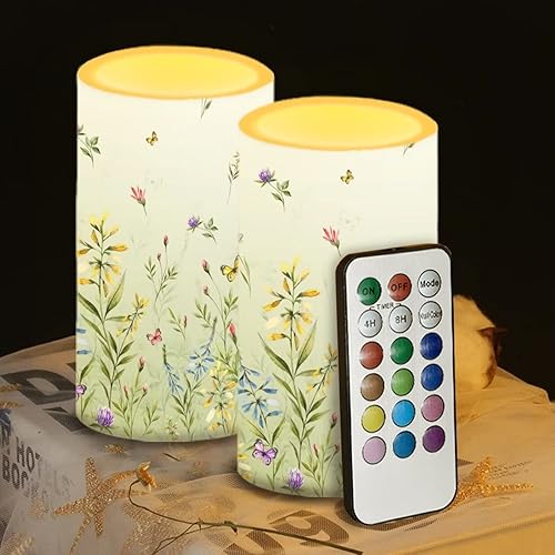 Miniatura 5 de NETILGEN Velas LED sin llama, funciona con pilas, juego de 2 velas realistas con control remoto de 18 teclas, temporizador, velas de pilar de llama