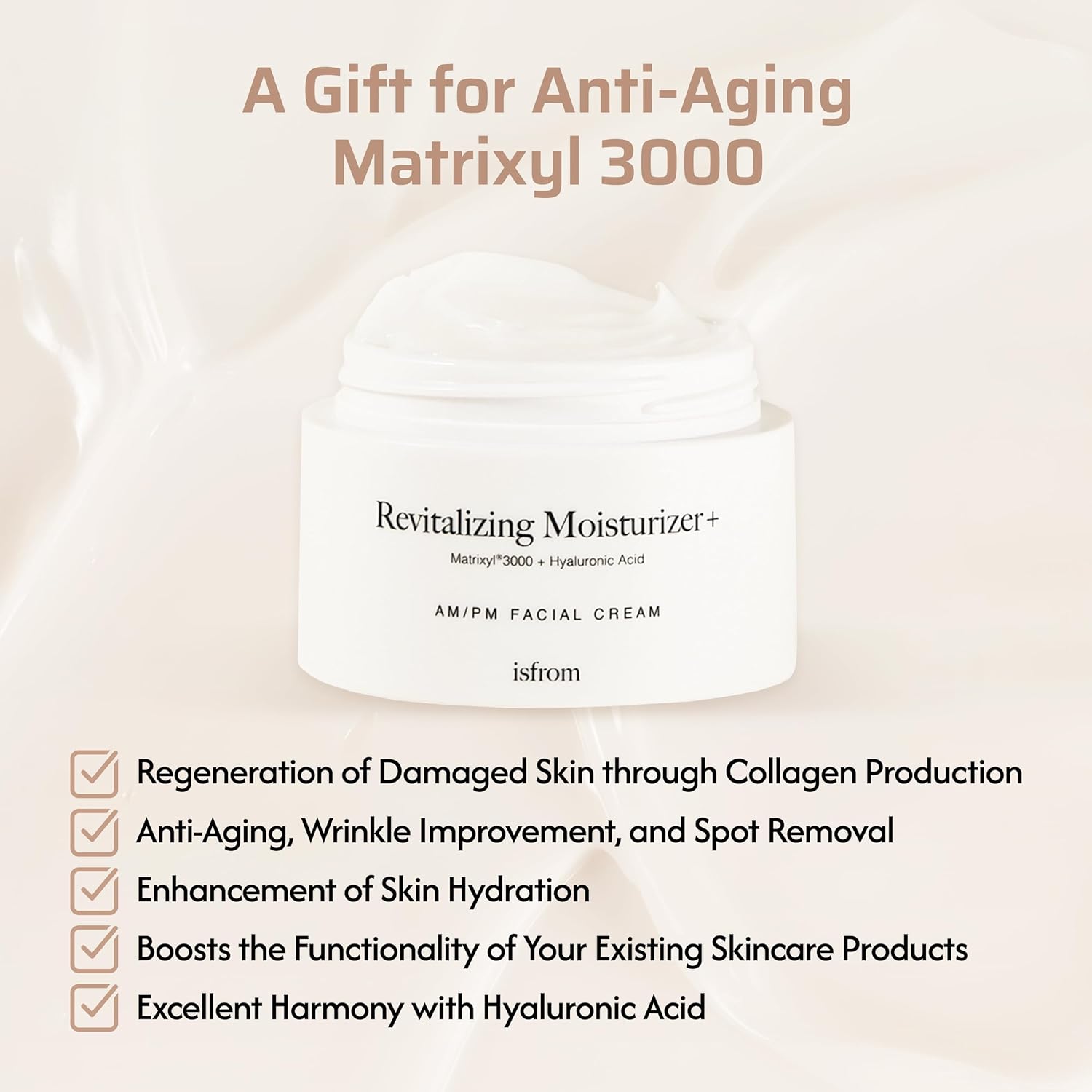 Revitalizing Moisturizer+, Korean Night Cream, Matrixyl 3000, Vegan