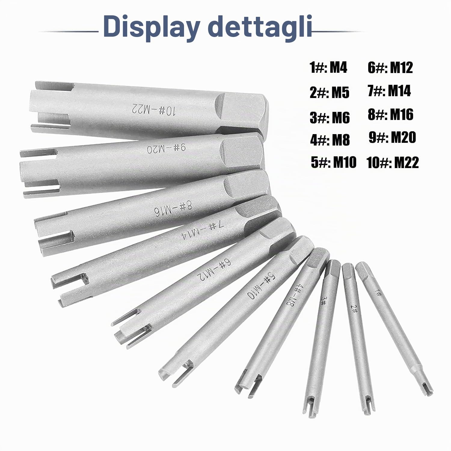 Tyenaza 10 Pezzi Estrattore di Rubinetto Rotto, Kit Estrattore Vite Spanata Acciaio con Scatola per M4, M5, M6, M8, M10, M12, M14, M16, M20, M22