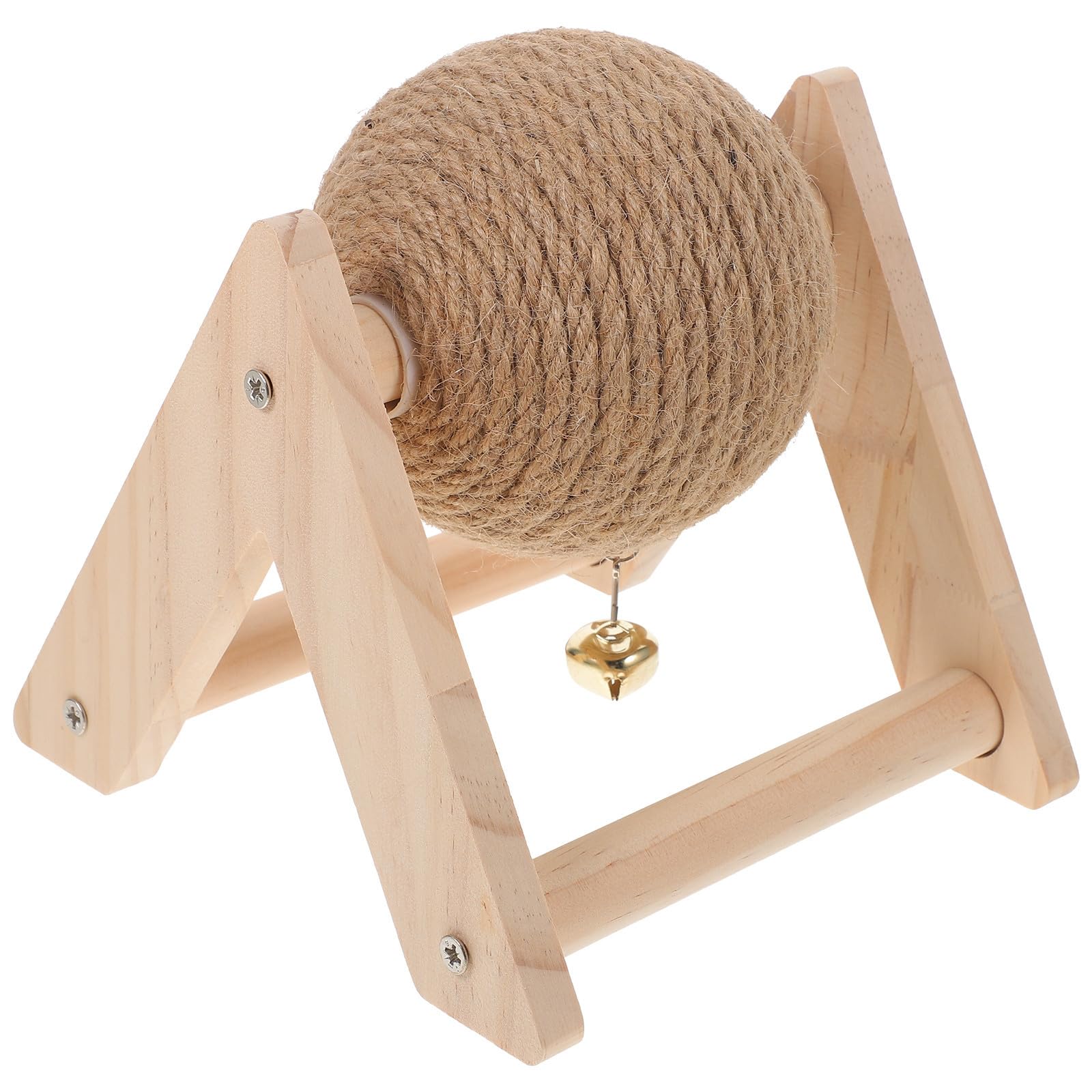 Juguete para aliviar el estrés en gatos con bola rascadora de madera y sisal