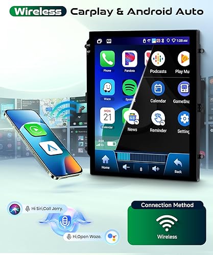 Miniatura 5 de 4G+64G Vertical Android Car Stereo Radio para 2012 2013 2014 2015 2016 2017 2018 Ford Focus, Wireless CarPlay Android Auto HD IPS pantalla táctil