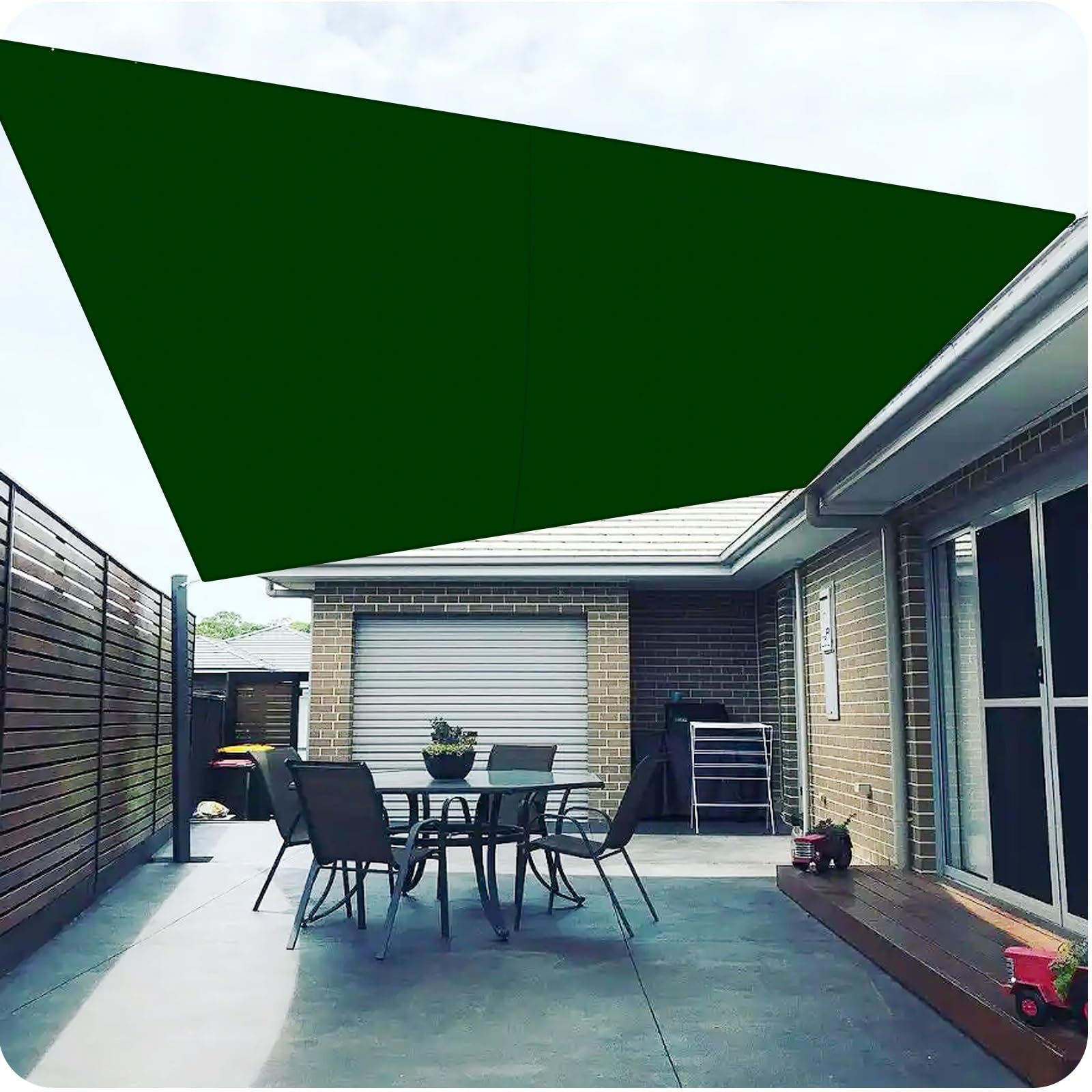 Malla de Sombreo con Ojales 300 x 300 cm 90% Tasa de Sombreado/Rectangular/Protección Rayos UV Toldo de Protección Solar para Plantas de Jardín/Perro/Coche, Verde Oscuro
