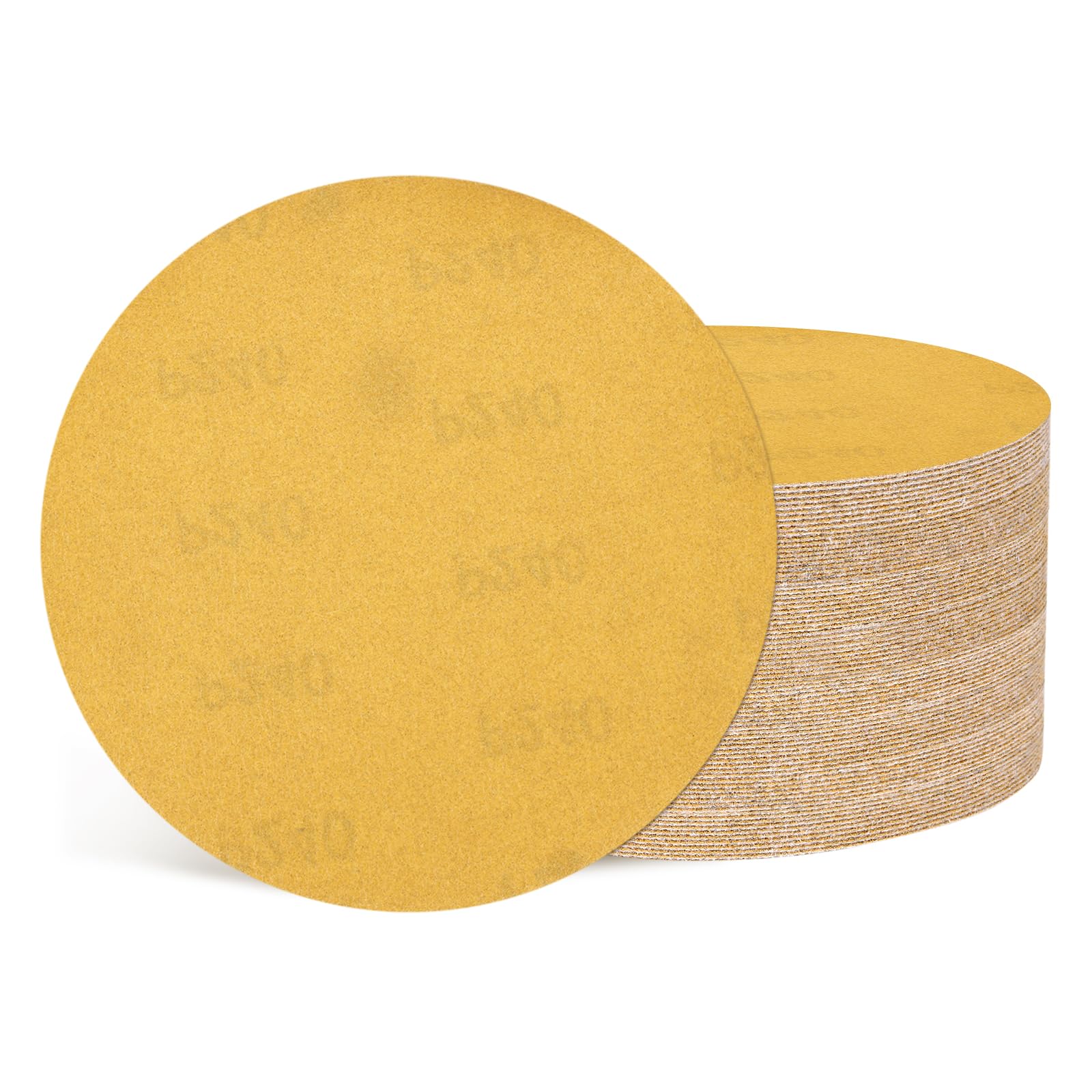 Kozelo 50 Pcs Sanding Discs 125 mm 240 Grit Hook and Loop Random Orbital Sandpapers Suitable for Drywall Sander Wood Metal Furniture, Yellow — image 1