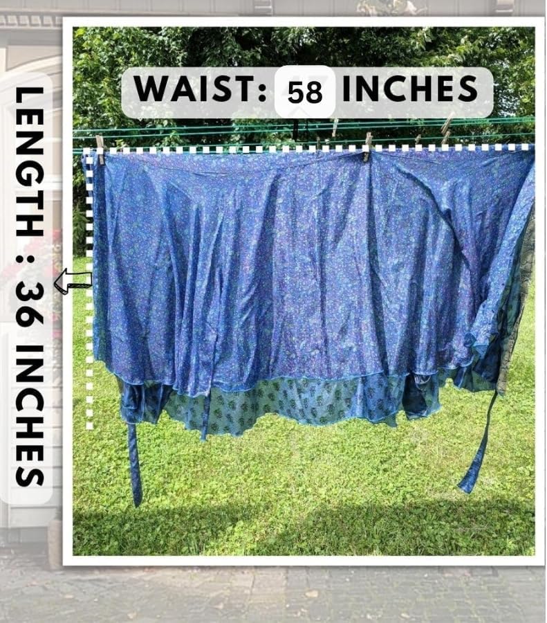 Wevez® Pack of 3 Pcs Original Two Layer Printed Wrap Around Skirts, Plus Size (Long XL) - Image 5