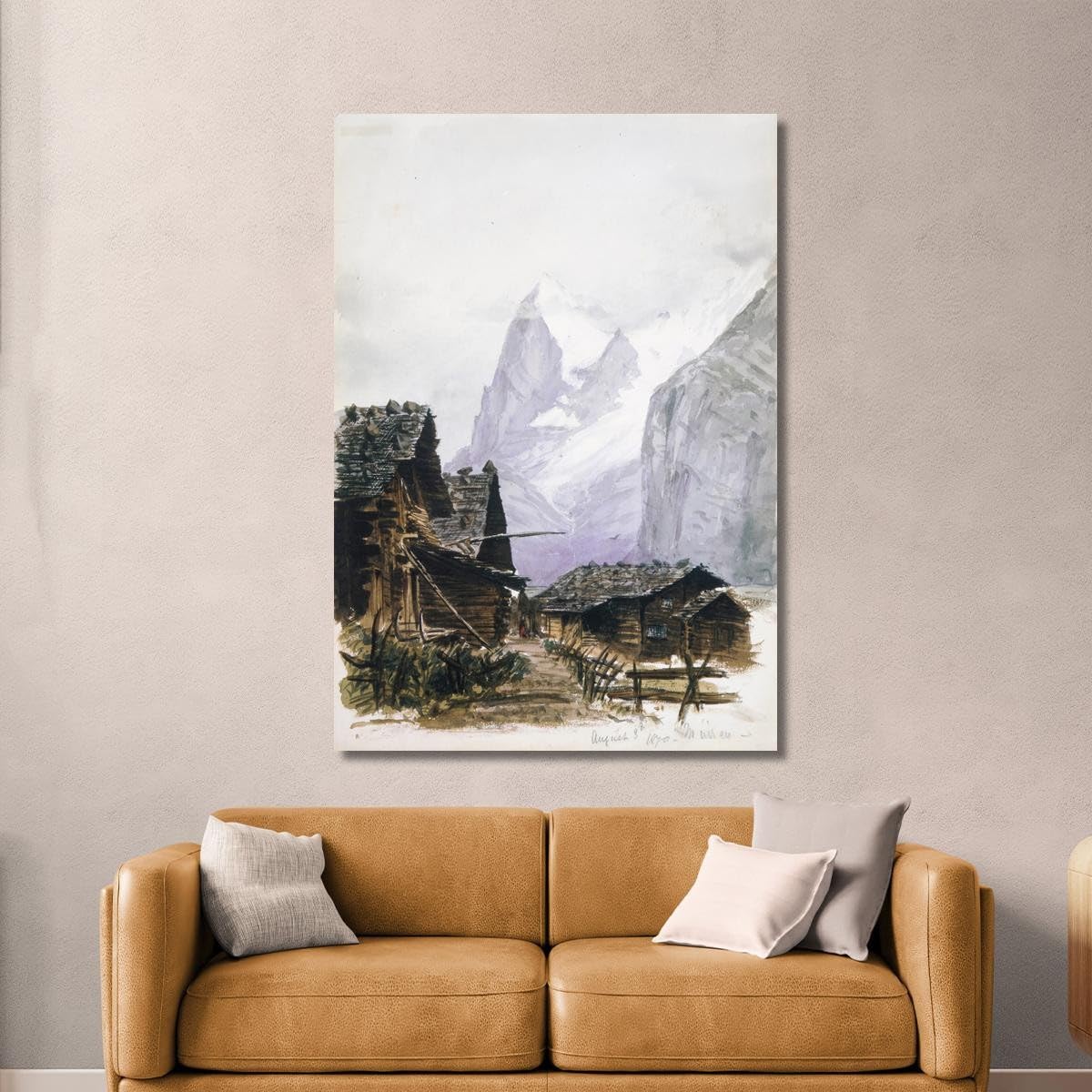 Splendida Copertina per Album da Disegno con Acquerelli di Montagna 2 John Singer Sargent, jss286 Quadro Stampato su Tela, 100x70 cm
