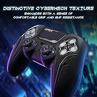 Vista 6 de PlayVital 2 Pack Silicone Skin Set for PS5 Controller - Charging Dock Compatible, Full Protection Case with Futuristic CyberMech Design, Soft Cover