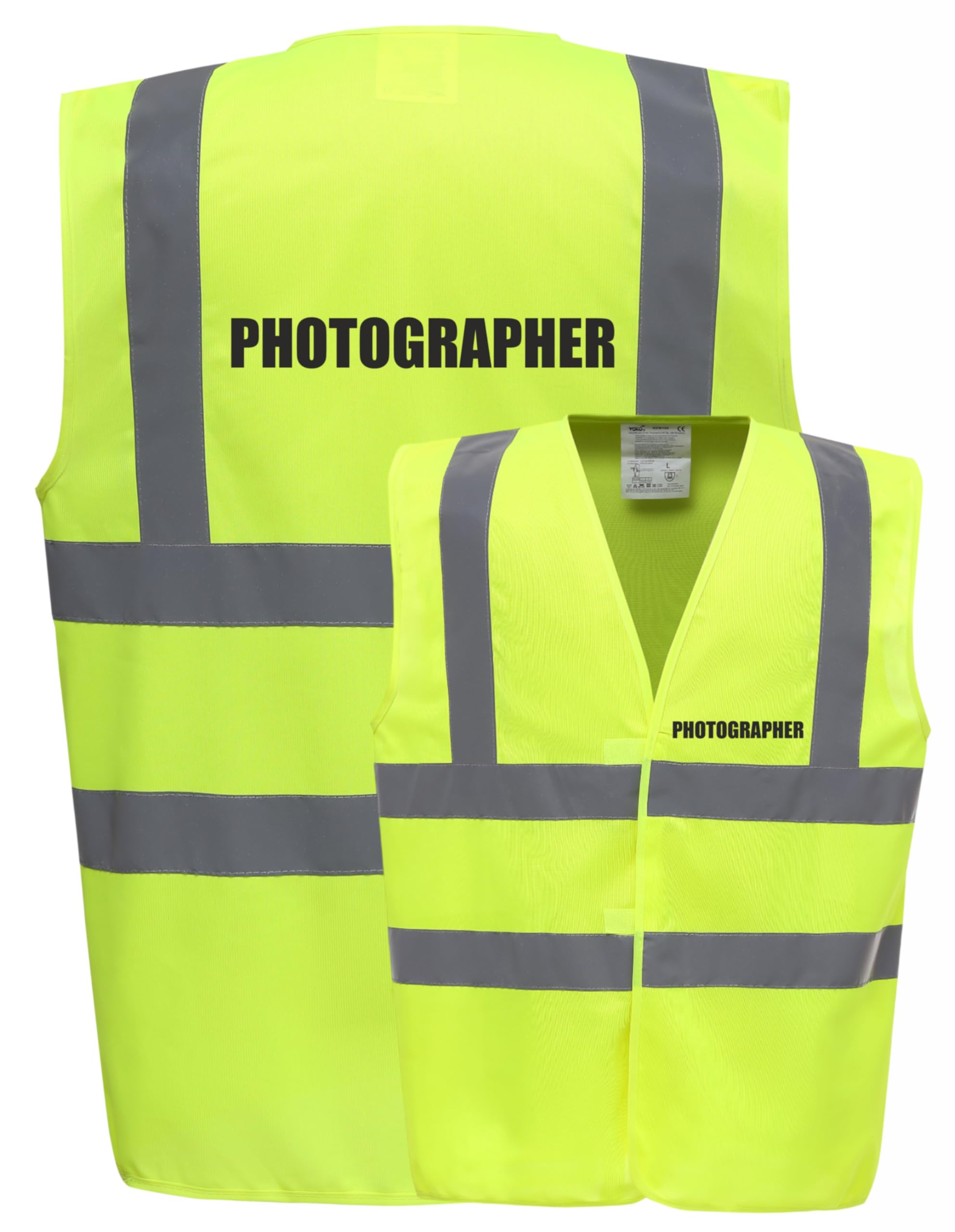 Brook Hi Vis Uk Unisex Yellow Hi Vis Vest Photographer Vest Waistcoat Safety Vest XX-Large