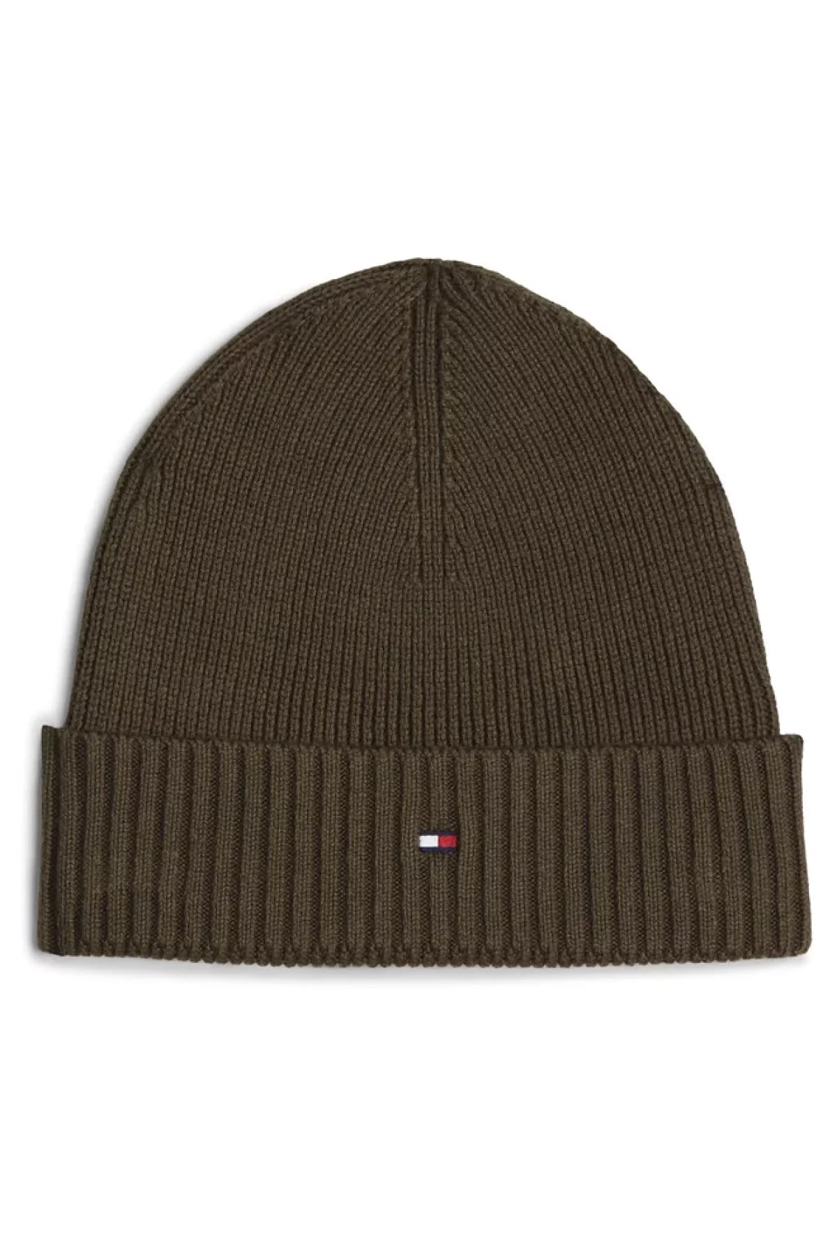 Tommy Hilfiger Men's Th Flag Pima Cotton Beanie Am0am12796 Beanie, Khaki (Army Green), One Size