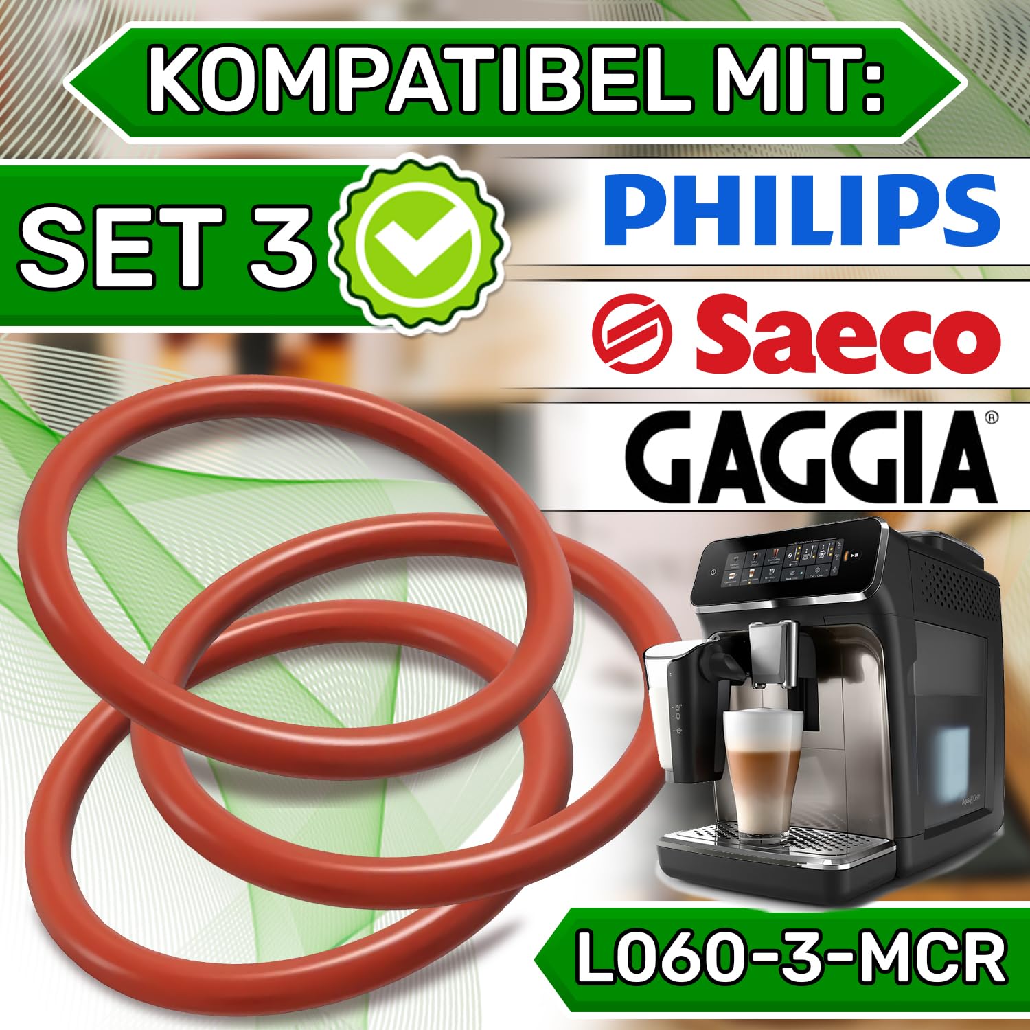 3 Pieces Sealing Ring Steam Iron Internal diameter 6 mm External diameter 9,5 mm - Made of Silicone 80HA - ONIX TECH - Image 2