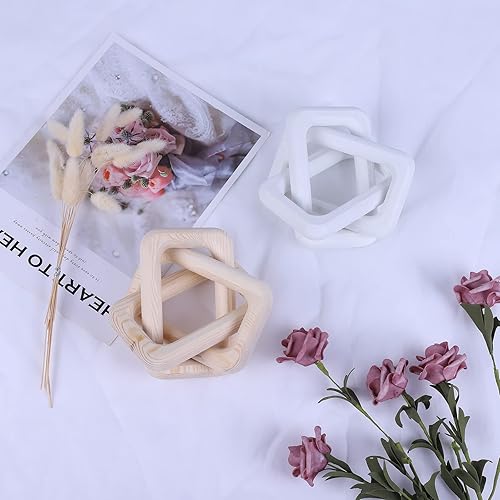 Miniatura 13 de Decoración de mesa auxiliar con nudo de madera, decoración de eslabones de cadena de madera, decoración de estantes, decoración de mesa,