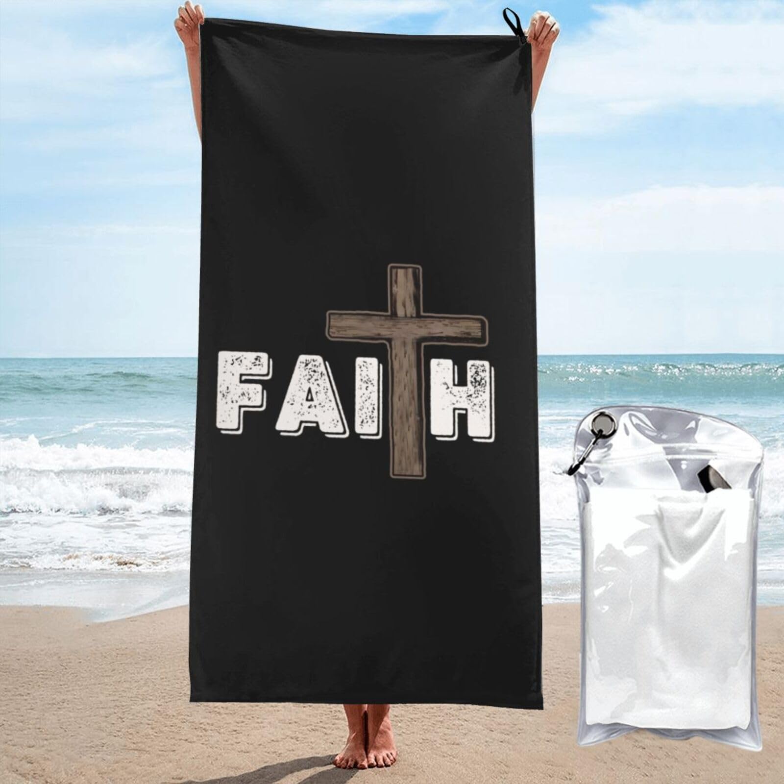 Toalla de viaje Jesús ligera y compacta de 70x140 cm para gimnasio y camping