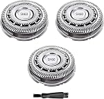 SH30 Replacement Heads Compatible with Philips Norelco Series 3000, 2000, 1000, S738, S1560 & S1211, 9 Stainless Steel Foil Heads, Silver, Corded Electric, Men's Grooming, Men