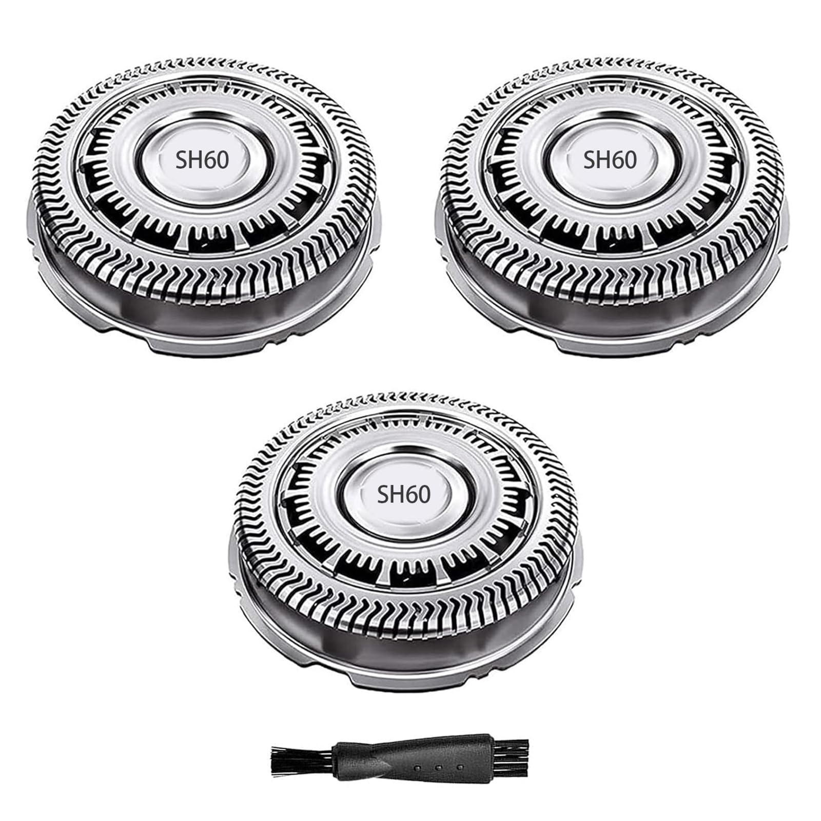 SH60 Replacement Blades Compatible with Philips Norelco Series 6000, SH60 Replacement Shaver Heads Compatible with Philips Razors S6880/81 S6850/85 S6810/82 Etc Modesl (3 pack)
