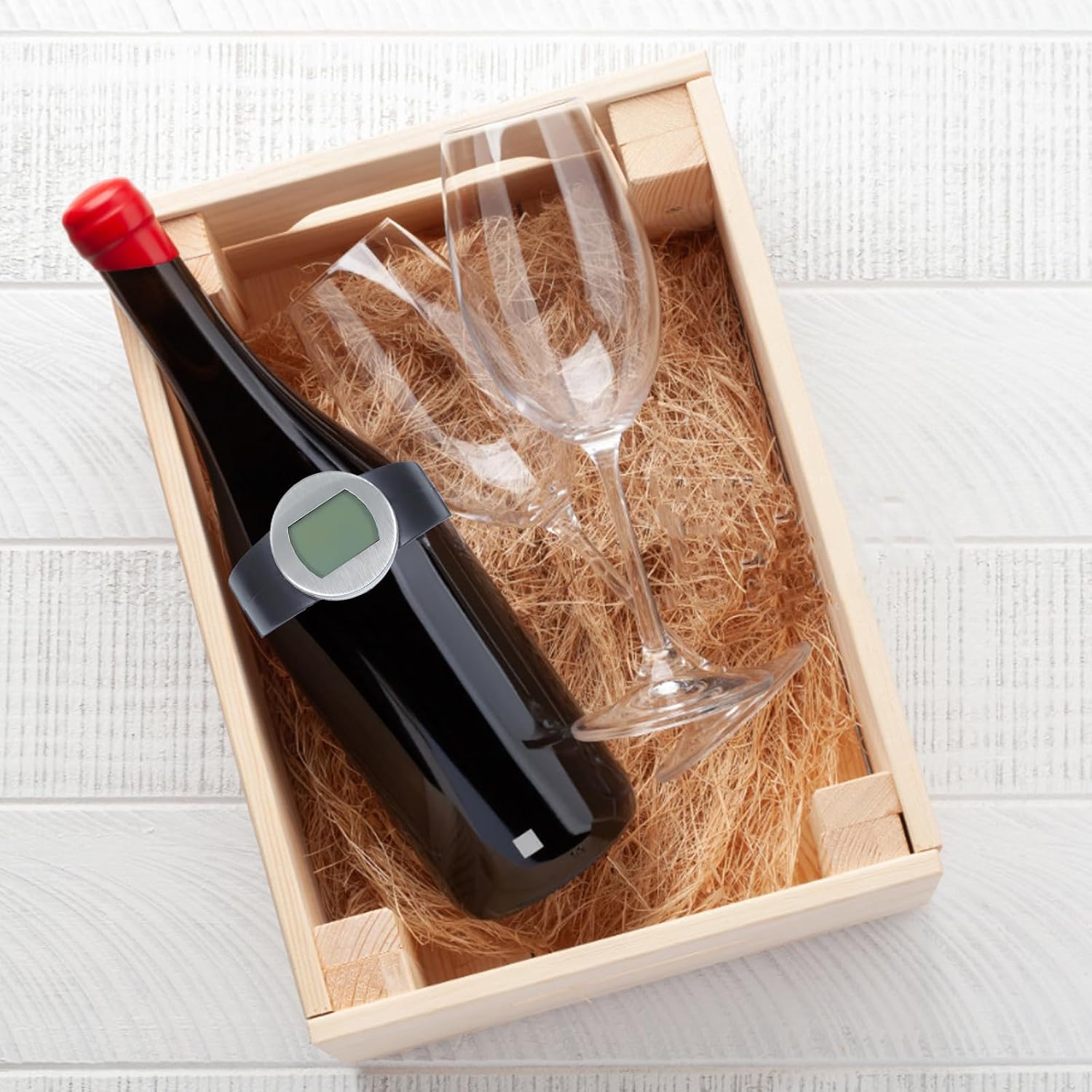 Liquid Thermometer for Wine and Milk Bottles, Digital Display