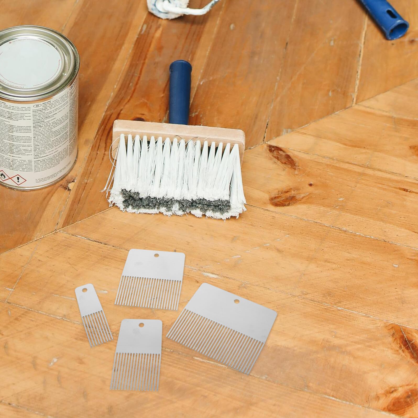 Peine Texturizado para Pintar Vetas en Paredes de Acero Inoxidable Herramienta Resistente y Precisa Kit de 4 Piezas para Proyectos de Textura y Decoración del Hogar