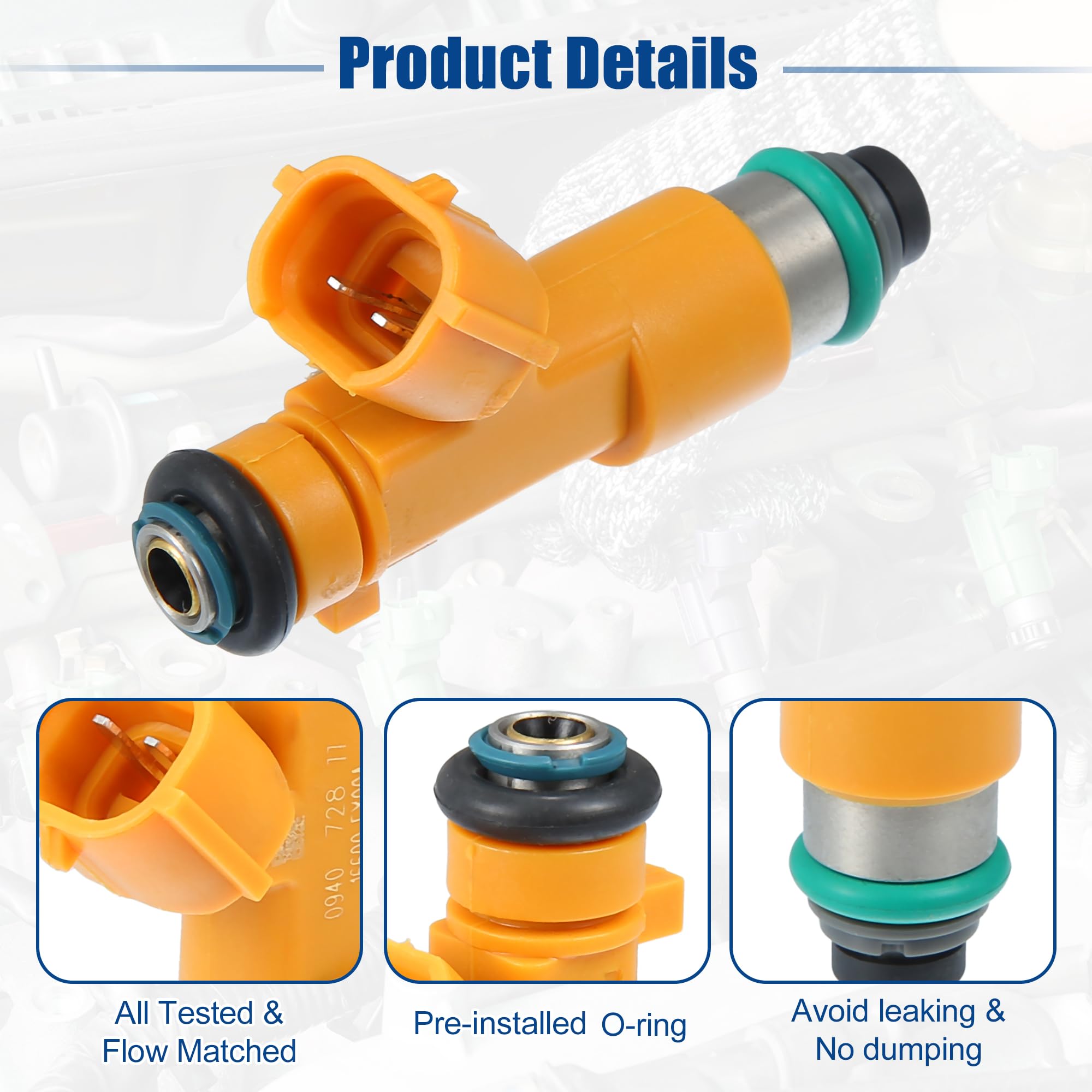 A ABSOPRO Buse D'Injecteur De Carburant Pour Nissan 370Z 09-20 6 Pcs