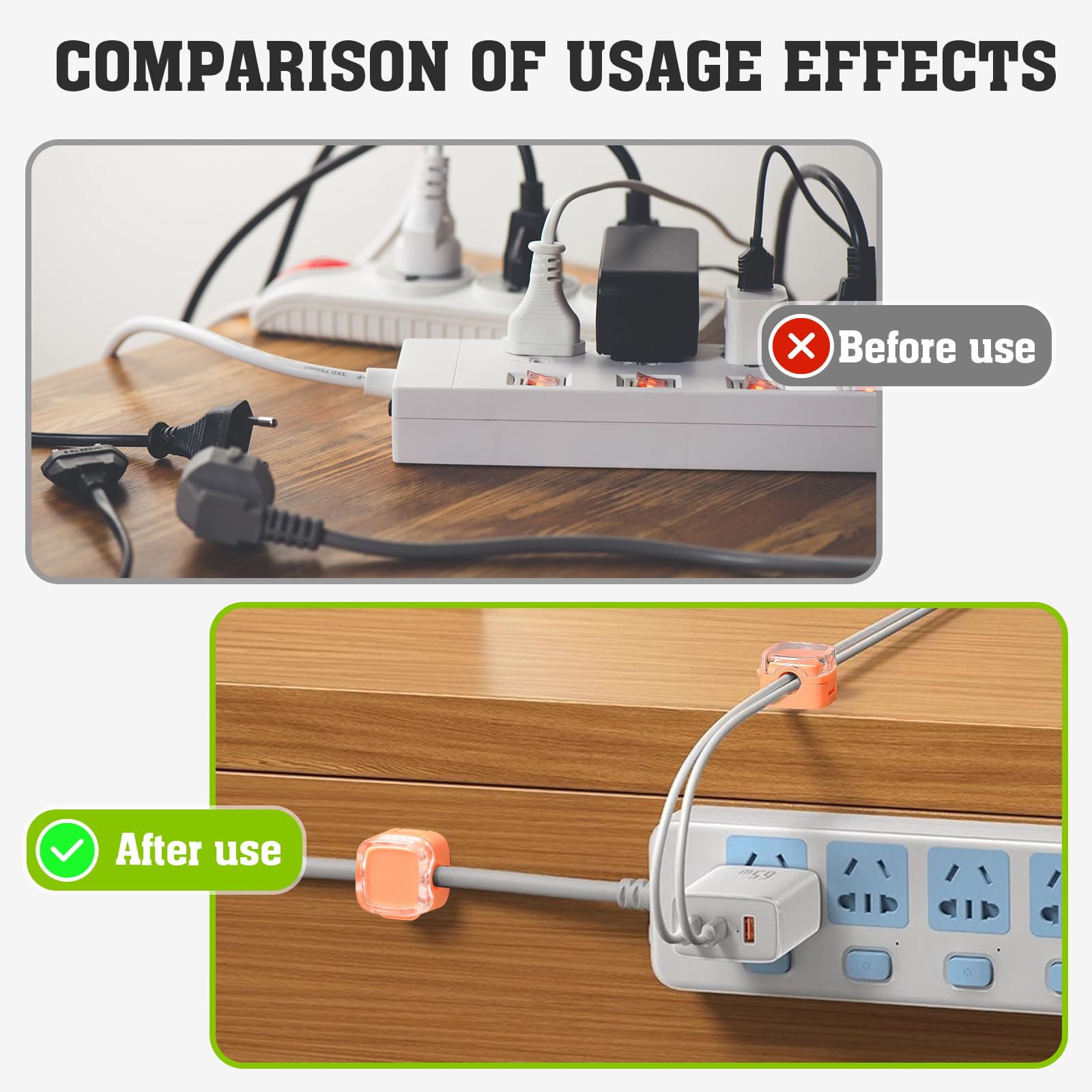 Organizzatore Cavi Magnetico Mezrkuwr - 6 Clip Autoadesive Bianche Per Scrivania, Auto, Casa - Foto 7