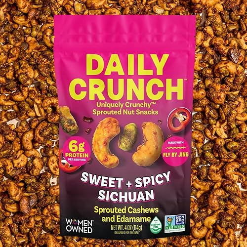 Miniatura 10 de Daily Crunch Almendras germinadas, bolsas resellables de 5 onzas, paquete de 6, germinadas y deshidratadas para un crujido único, apto para dieta