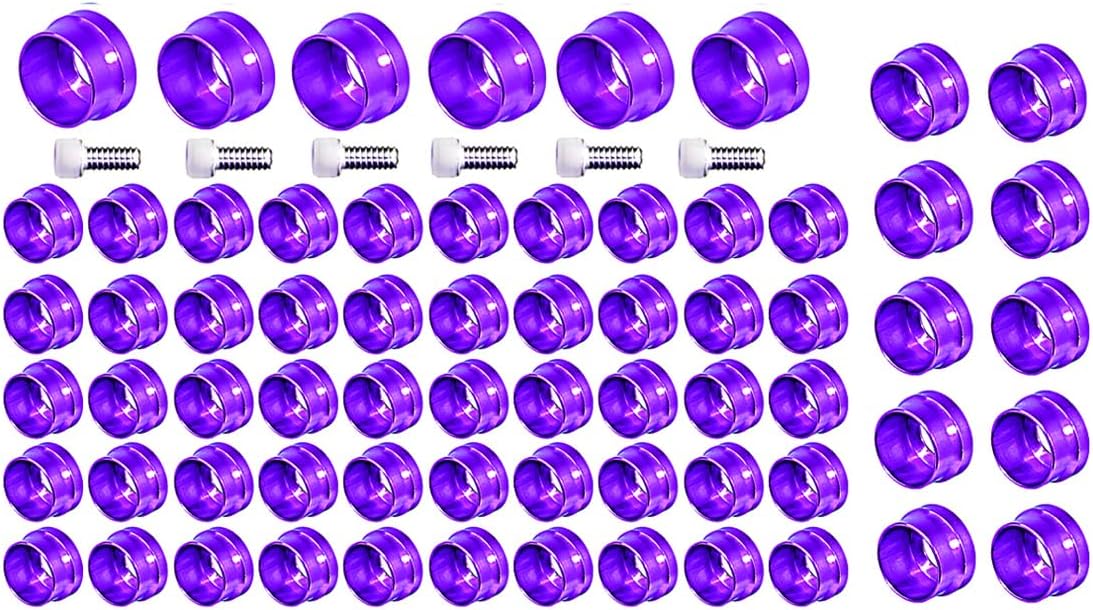 66X Motorcycle Engine Bolt Topper Caps Cover Compatible with for Harley Touring Road Street Glide Twin Cam (Purple)