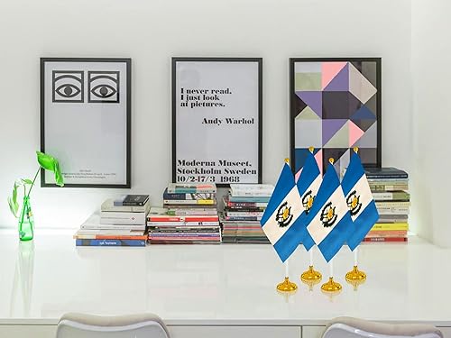 Miniatura 55 de WXTWK Paquete de 12 banderas argentinas de escritorio con base de soporte, decoración de celebración para eventos y eventos